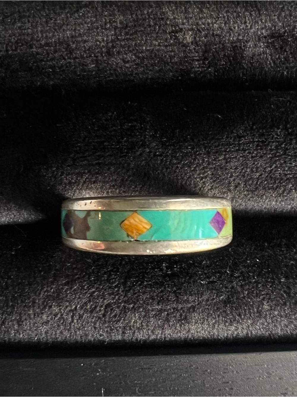 Vintage Sterling Turquoise Inlay Ring